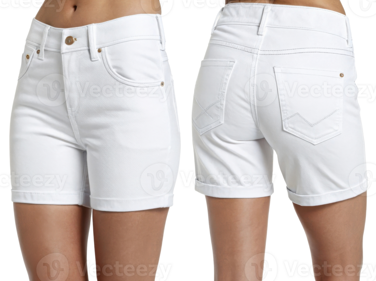 White shorts mockup showcasing stylish design perfect for summer wear. These shorts offer comfort and versatility for various occasions png