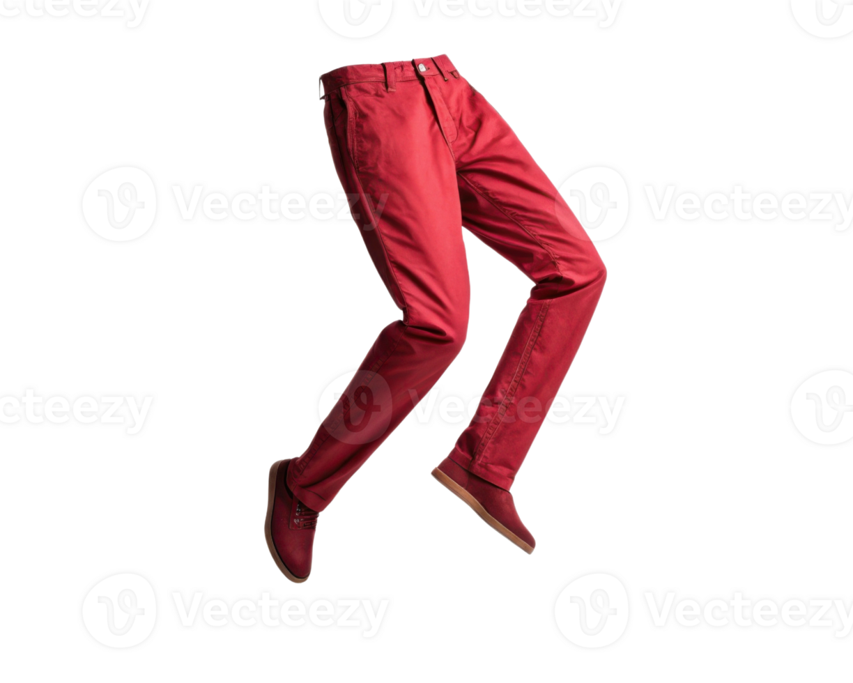 Stylish red pants mockup showcasing modern design perfect for casual or formal wear, adding vibrant touch to any outfit png