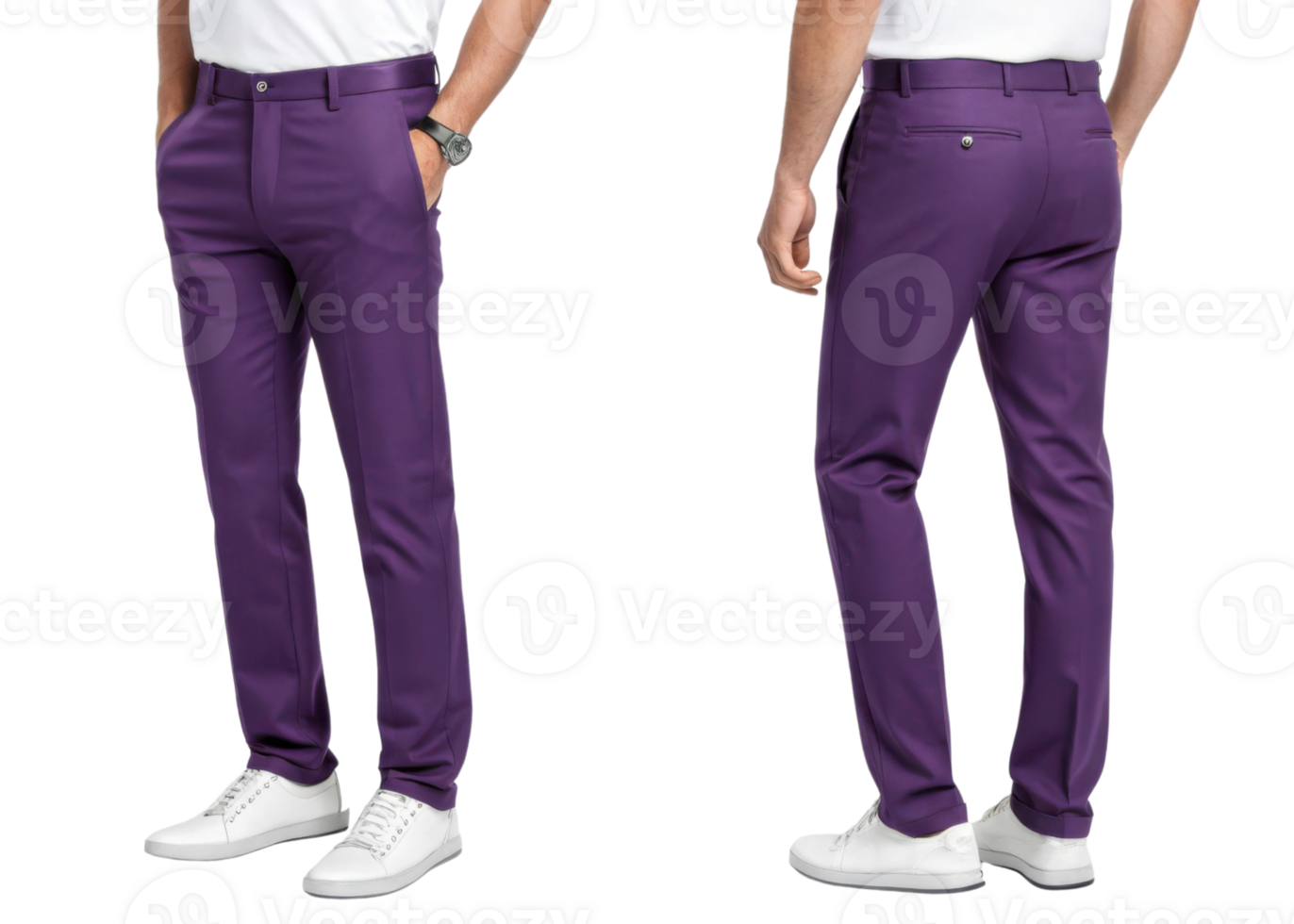 Stylish mockup of purple pants showcasing modern fit and sleek design perfect for casual or semi formal occasions png