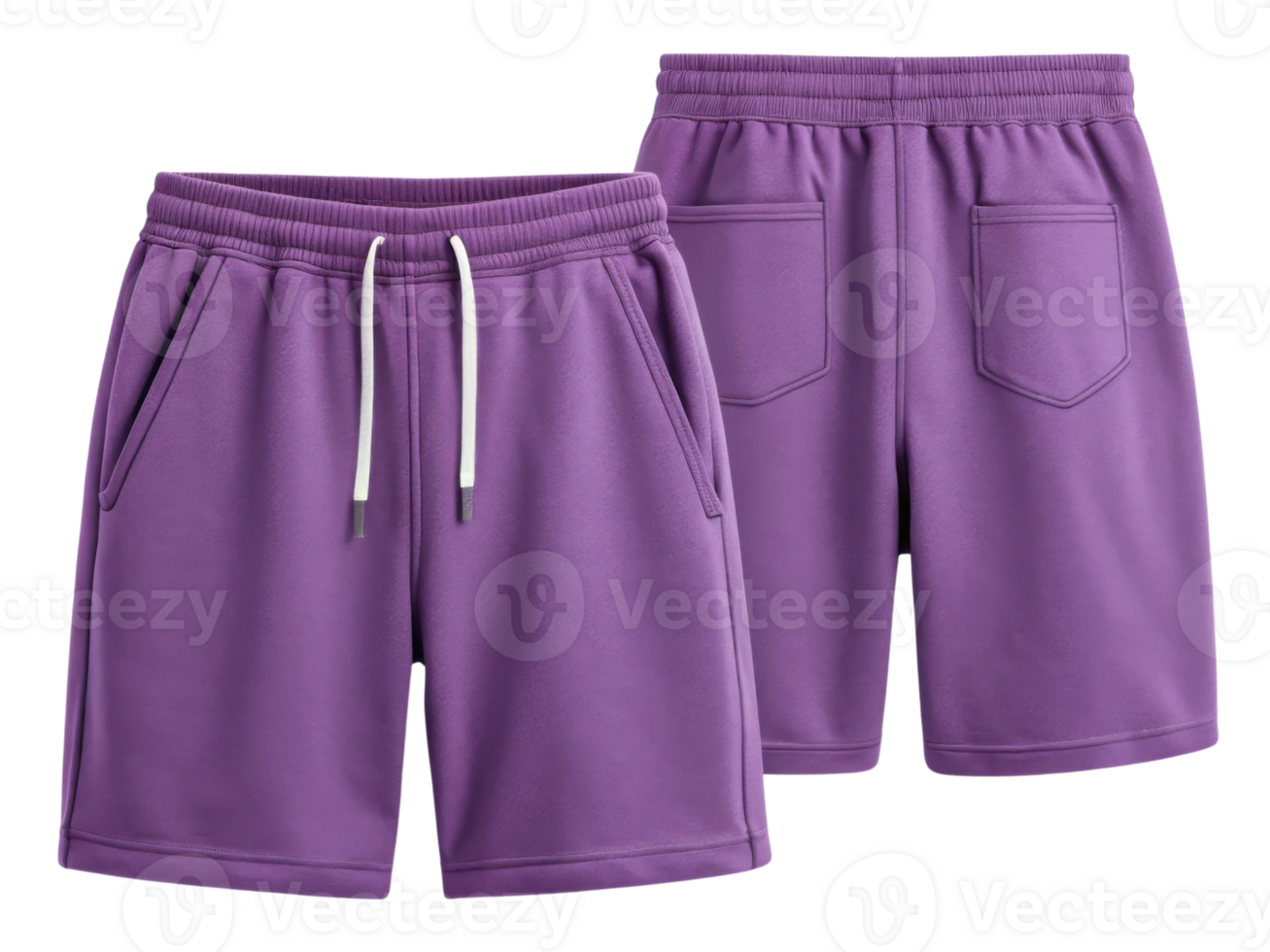 Stylish purple shorts mockup showcasing comfortable design perfect for casual wear and active lifestyles png