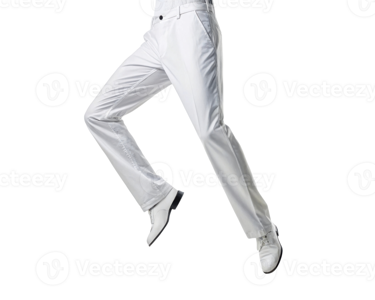 Stylish white pants mockup showcasing modern design perfect for fashion enthusiasts and creative projects png