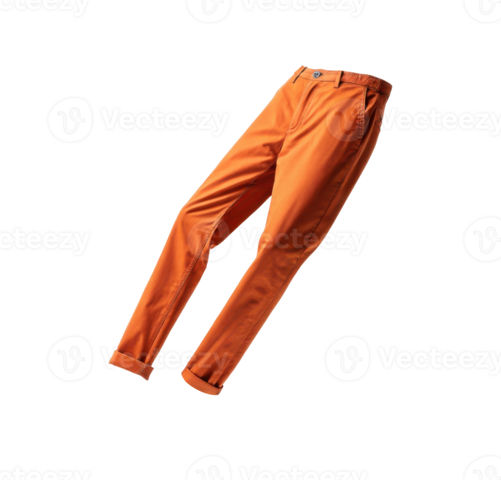 Stylish orange pants mockup showcasing modern design perfect for casual or formal wear. Ideal for fashion presentations and online stores png