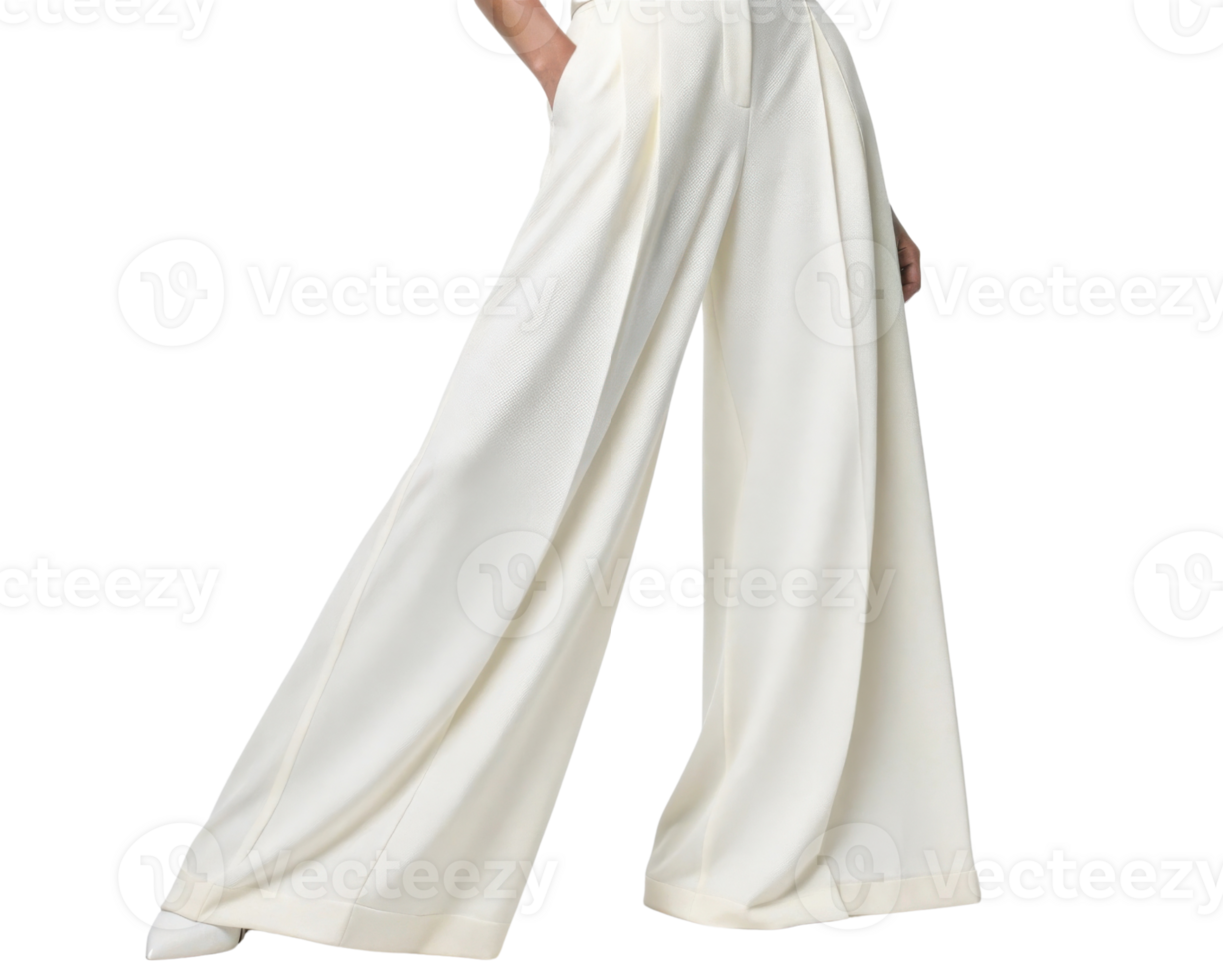 Elegant white pants mockup showcasing stylish design perfect for fashion presentations and marketing png