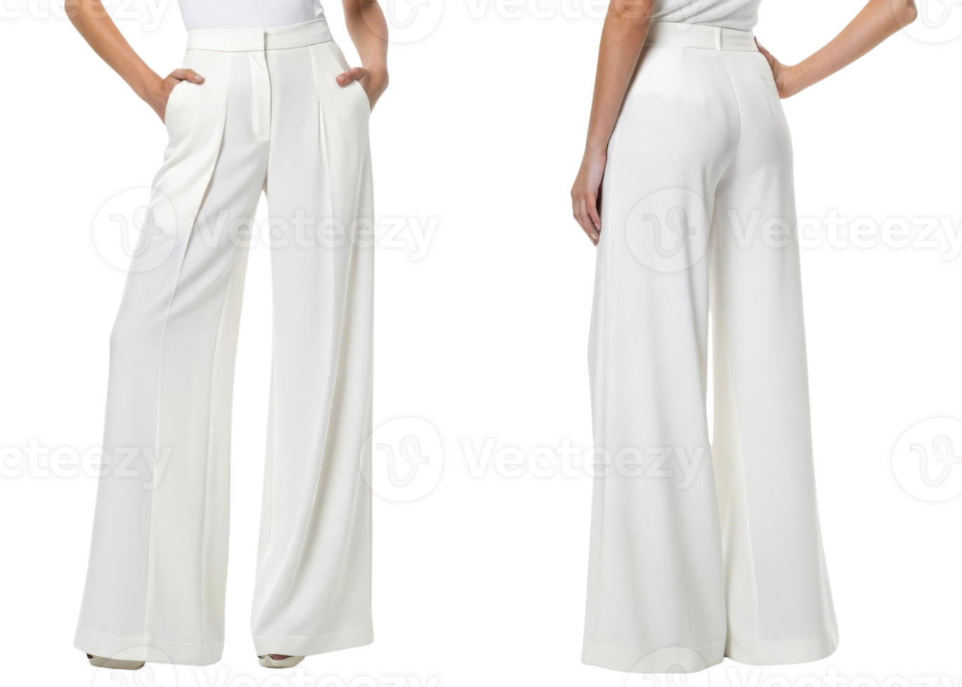 Elegant white pants mockup showcasing stylish design perfect for modern fashion enthusiasts. Ideal for various occasions and settings png