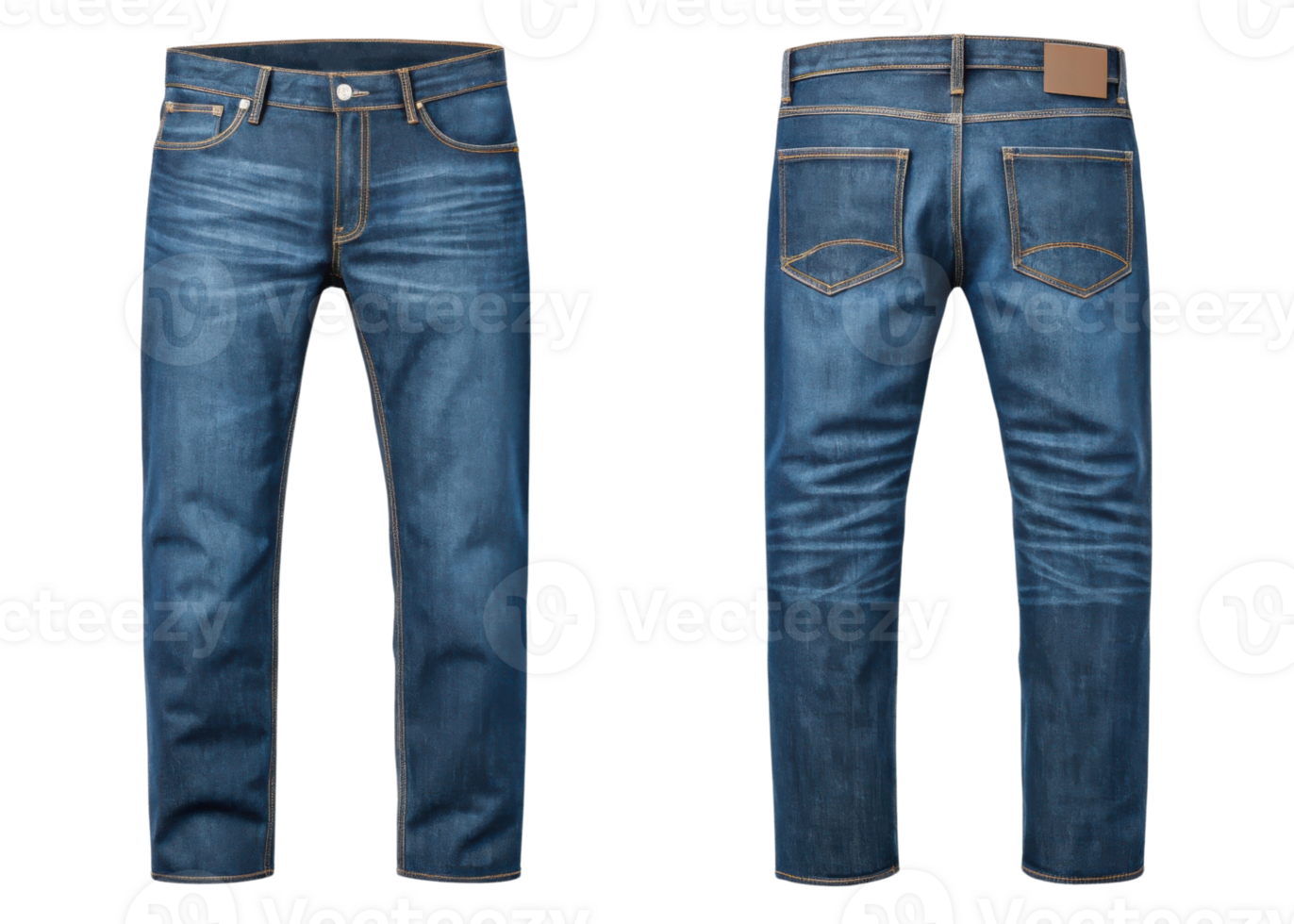 Stylish blue jeans mockup showcasing modern fit with detailed stitching and classic design perfect for casual wear png