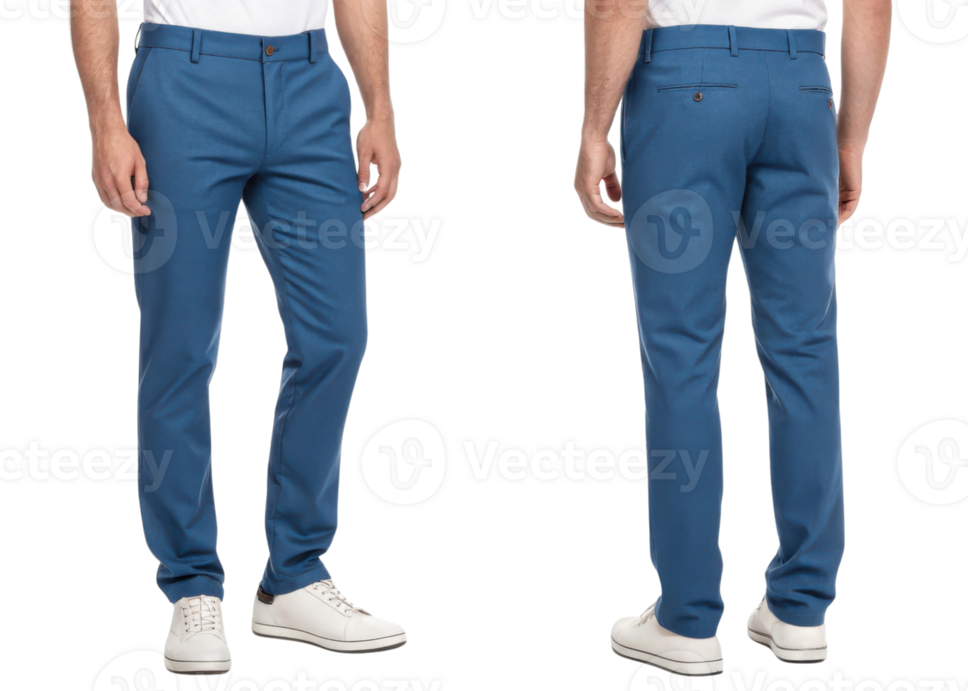 Stylish blue pants mockup showcasing modern fit perfect for casual or formal occasions. Ideal for fashion presentations and online stores png