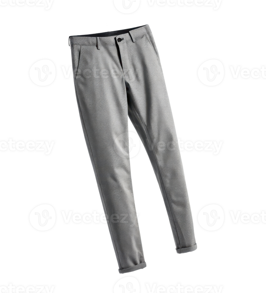 Stylish gray pants mockup showcasing modern design perfect for casual or formal wear, adding elegance to any outfit png