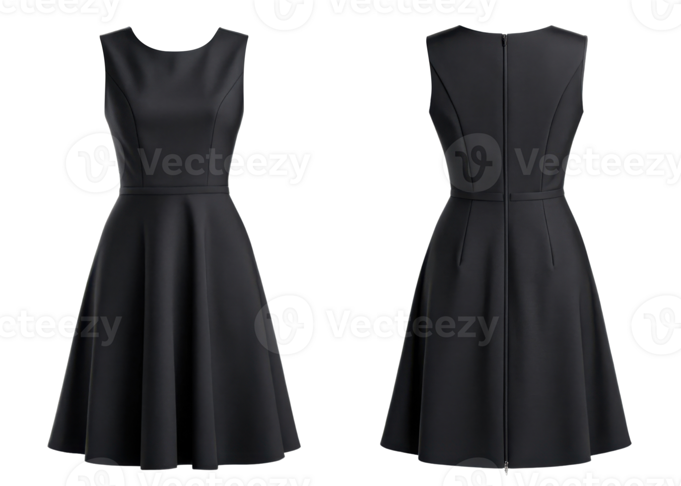 Elegant black dress mockup showcasing classic design with flattering silhouette perfect for various occasions png