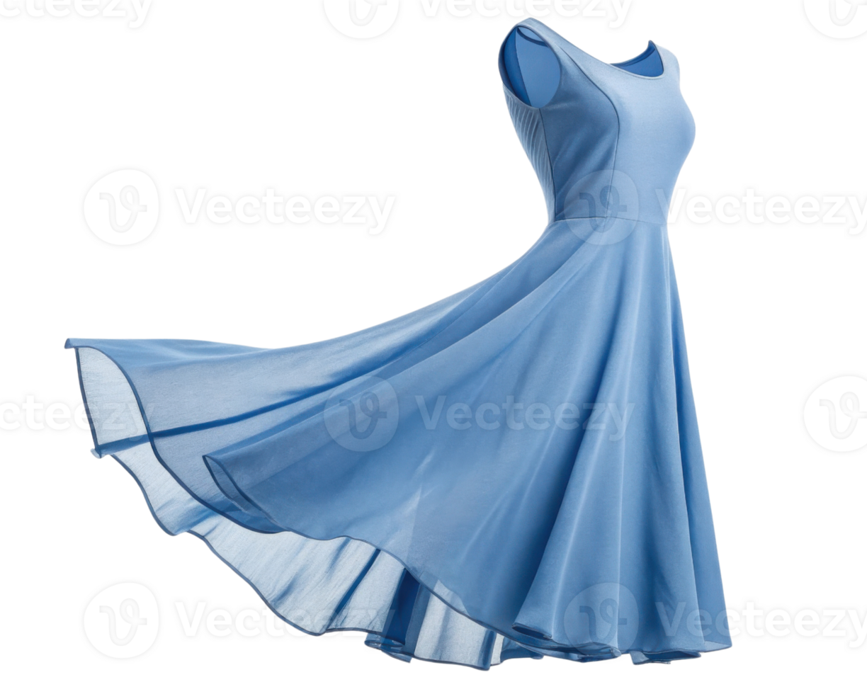 beautiful blue dress mockup showcases elegant movement and style, perfect for fashion presentations and design inspiration png