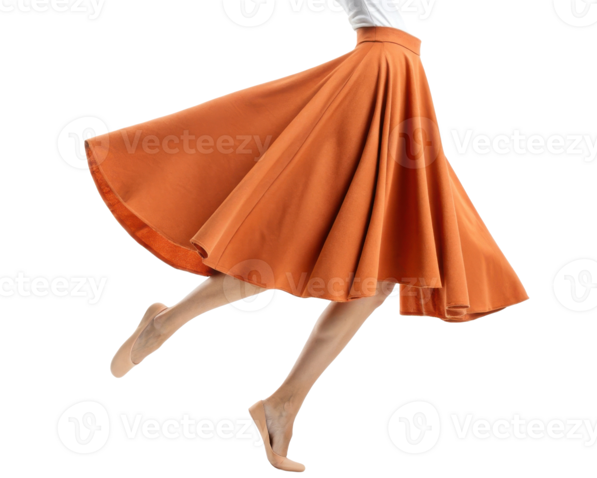 vibrant orange skirt mockup showcases flowing design that captures movement and elegance, perfect for fashion enthusiasts png
