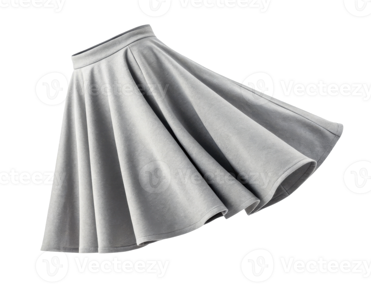 stylish gray skirt mockup showcasing flowing design perfect for fashion presentations and creative projects png
