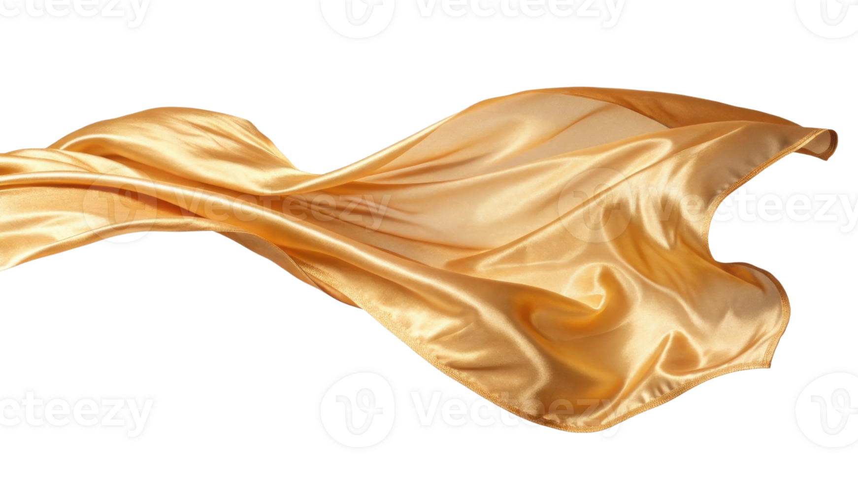 flowing piece of golden silk fabric, showcasing its smooth texture and elegant drape, evokes sense of luxury and sophistication png