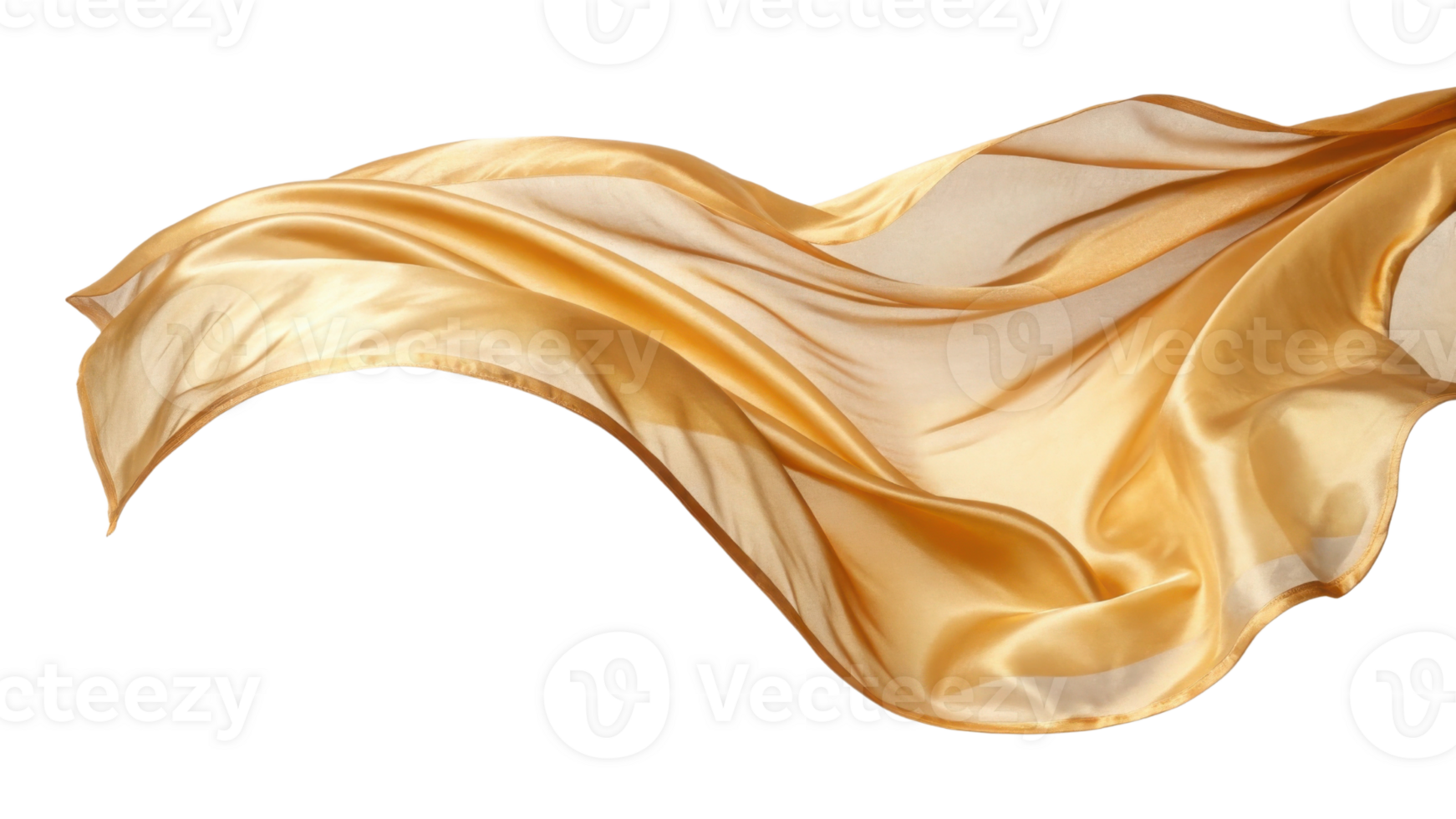 flowing golden silk fabric, showcasing its smooth texture and elegant drape, evokes sense of luxury and sophistication png