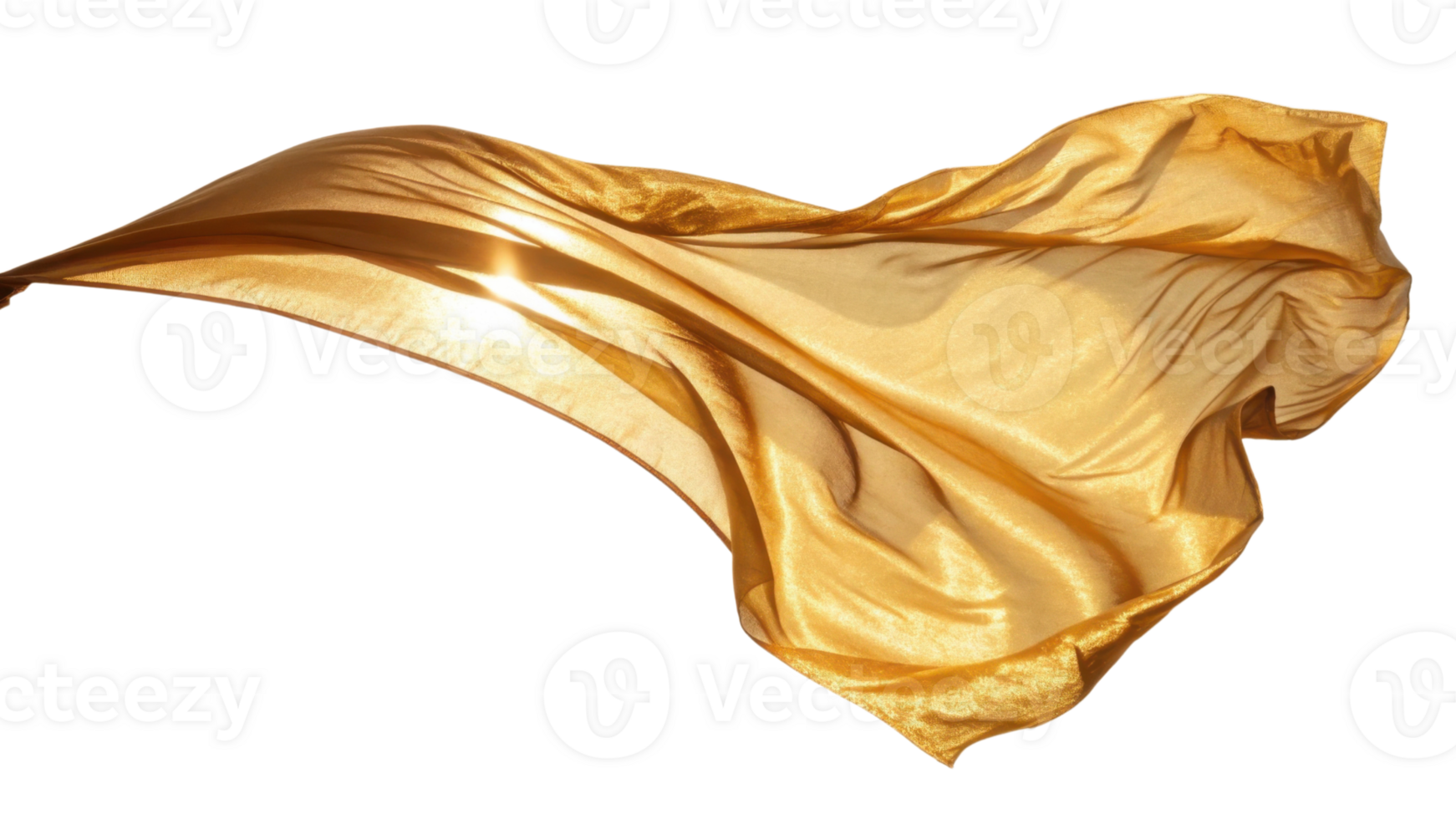 flowing golden fabric gracefully dances in air, capturing light and creating sense of elegance and movement png