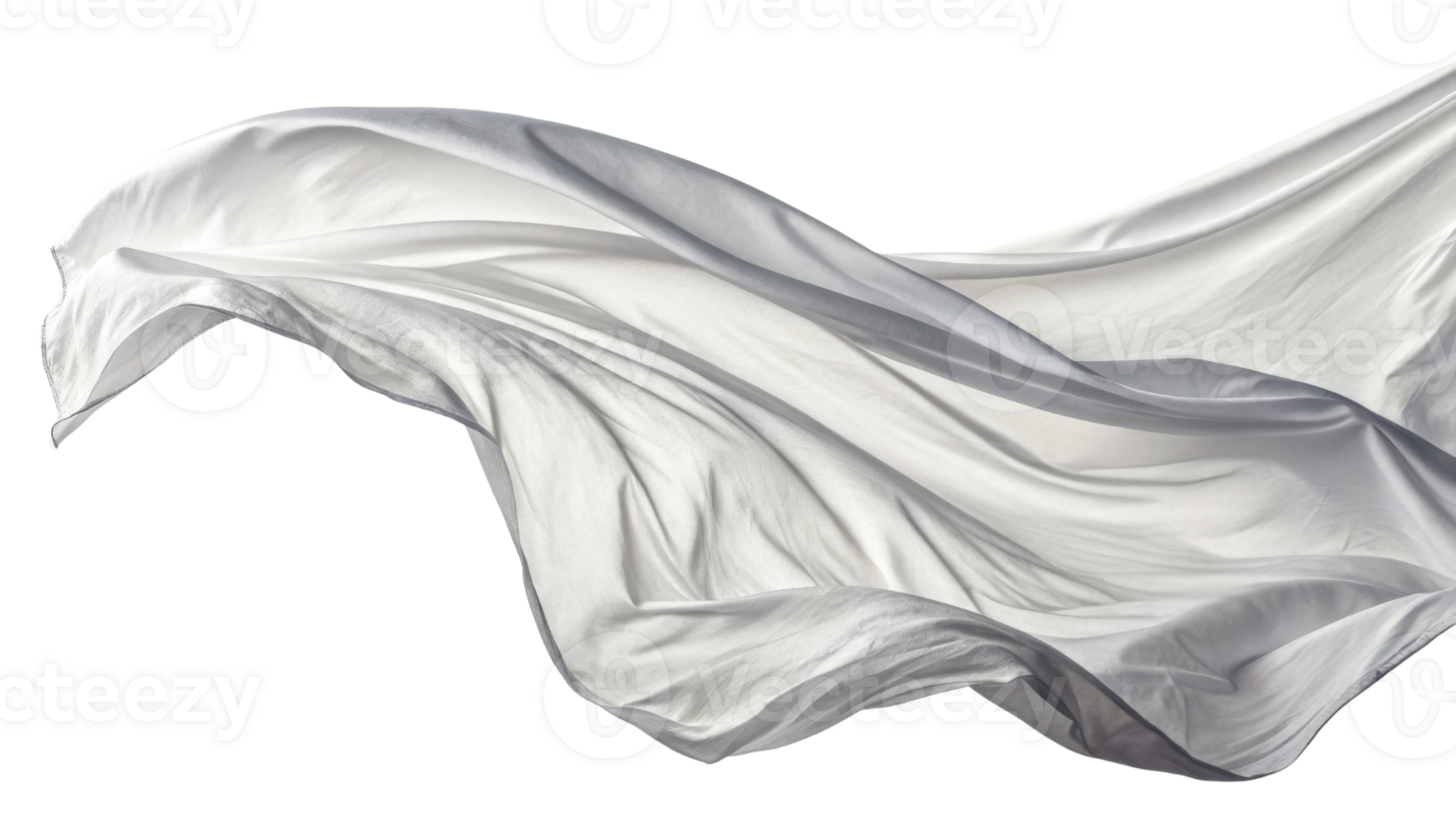 flowing white fabric creates sense of elegance and movement, perfect for various design projects png