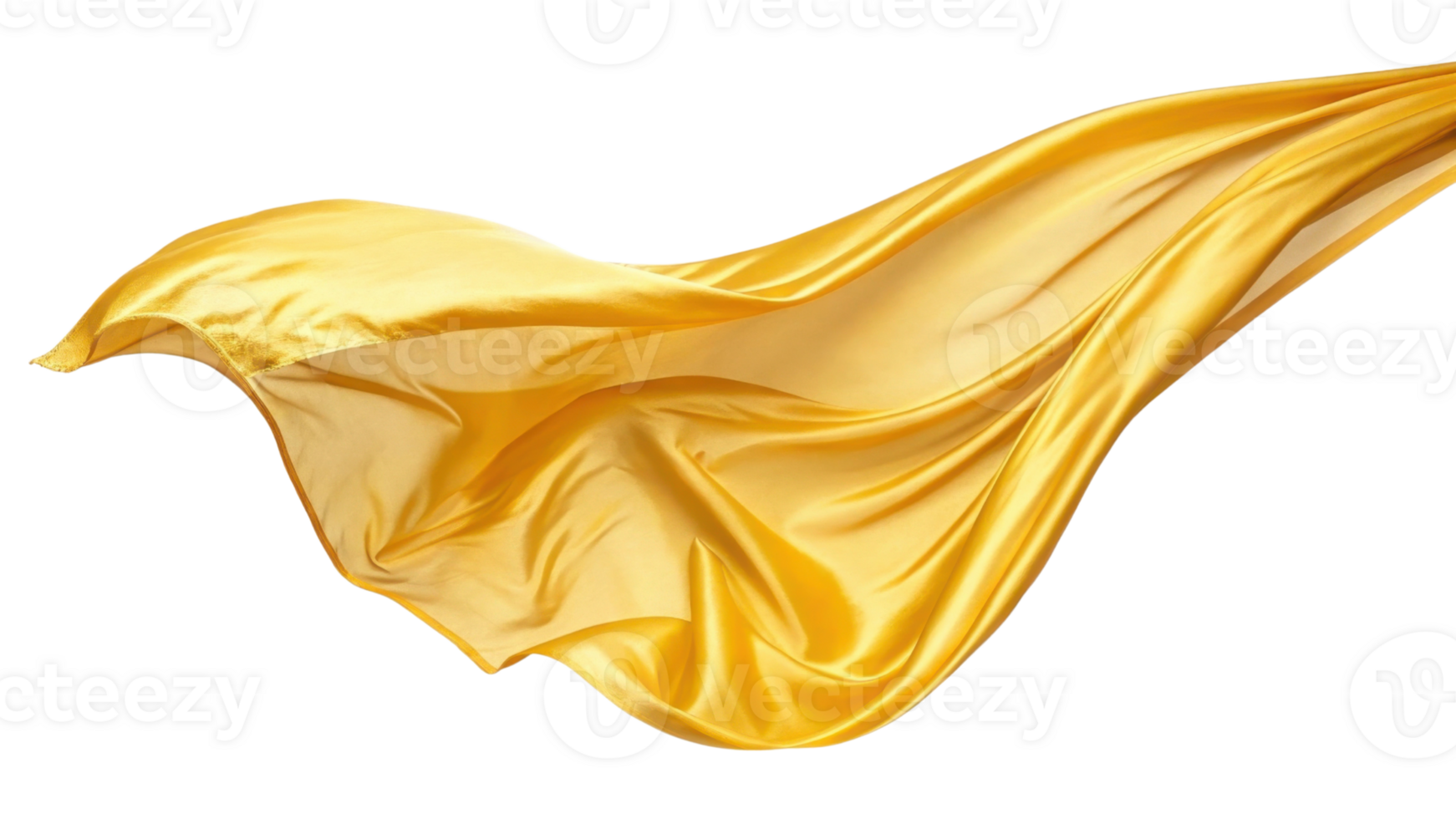 flowing piece of golden silk fabric creates elegant and luxurious appearance, perfect for various design projects png