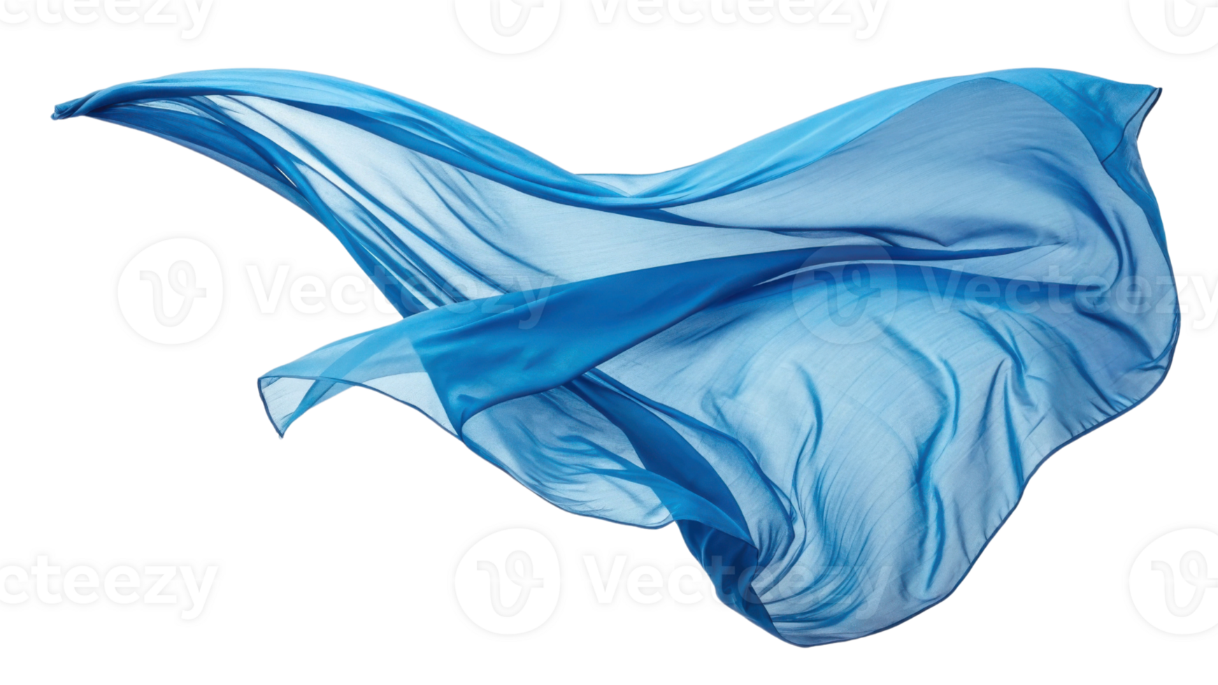 flowing blue fabric gracefully dances air, creating sense of elegance and movement. soft texture and vibrant color evoke feeling of tranquility png