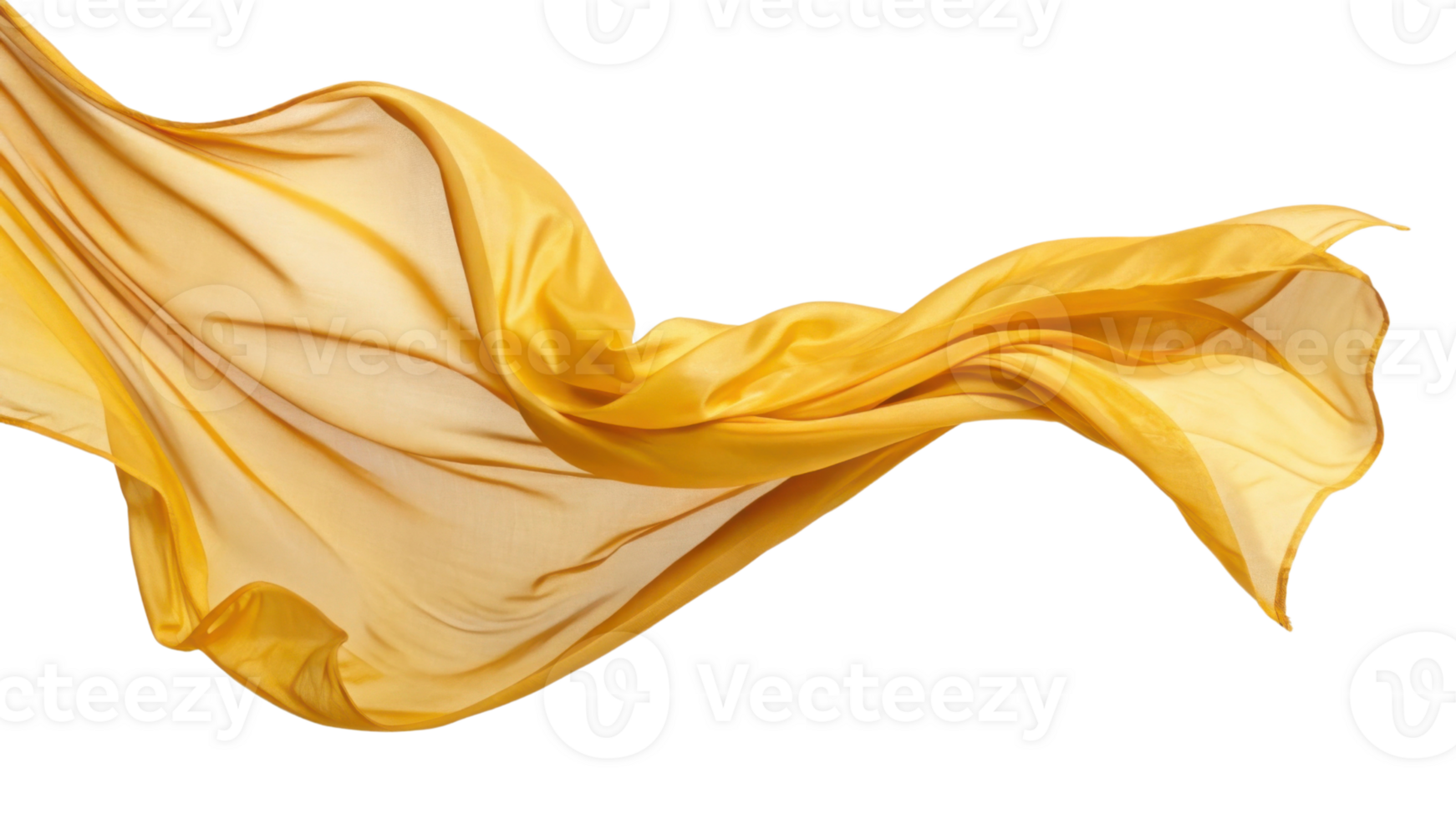 flowing yellow silk fabric creates elegant and vibrant visual, showcasing its soft texture and graceful movement png