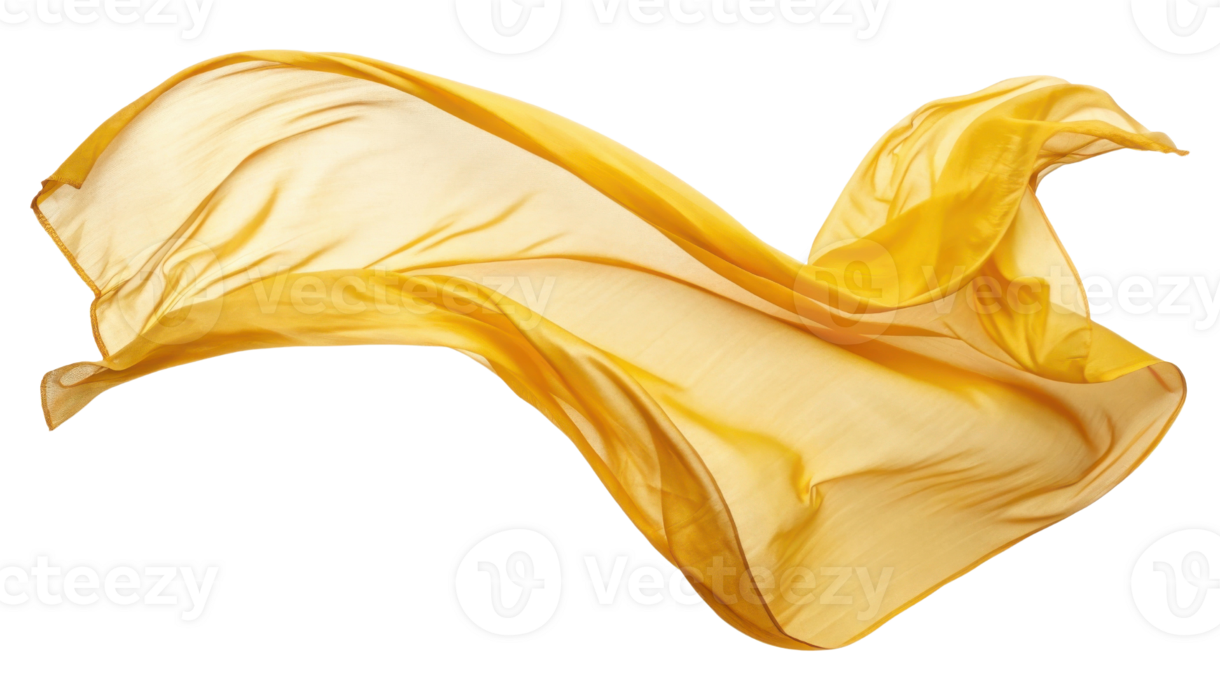 flowing yellow silk fabric creates sense of elegance and movement, perfect for various design projects png
