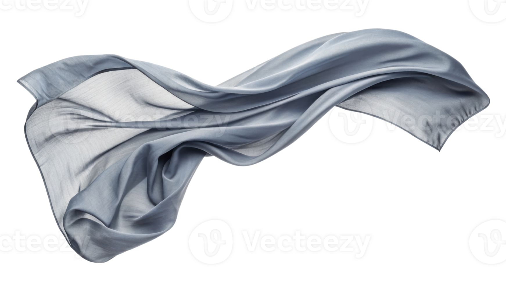 flowing blue silk fabric drapes elegantly, showcasing its soft texture and delicate movement, perfect for fashion or design projects png