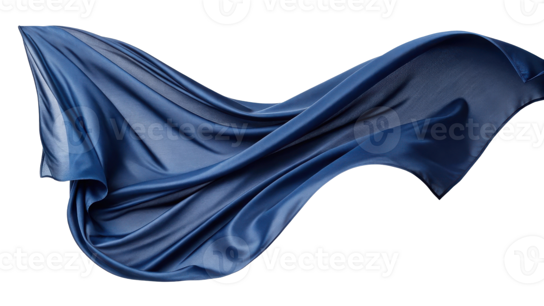 flowing blue silk fabric drapes elegantly, showcasing its smooth texture and rich color, evoking sense of luxury and sophistication png