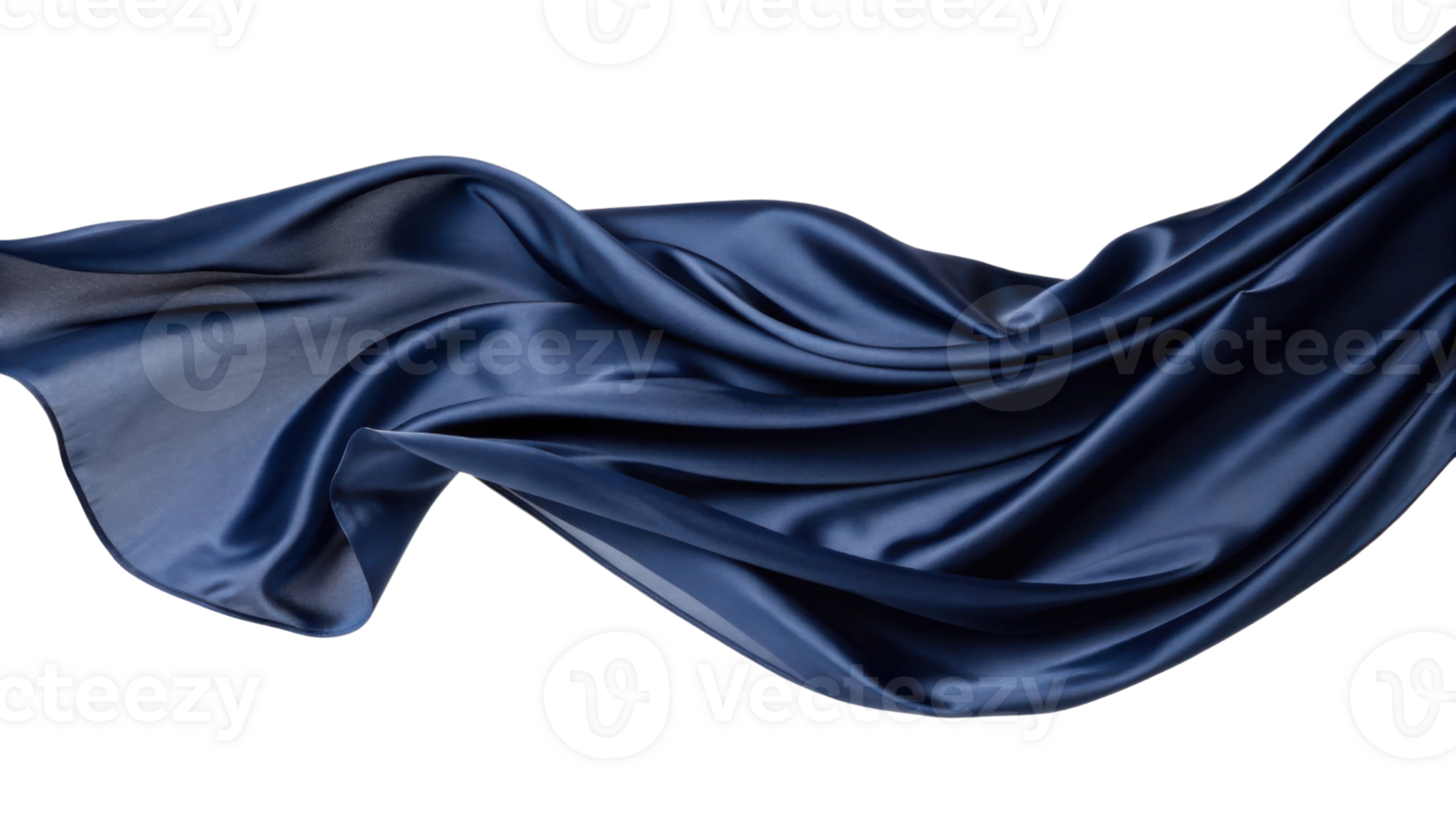 Luxurious blue silk fabric flowing gracefully, showcasing its smooth texture and elegant drape. Perfect for fashion and design projects png