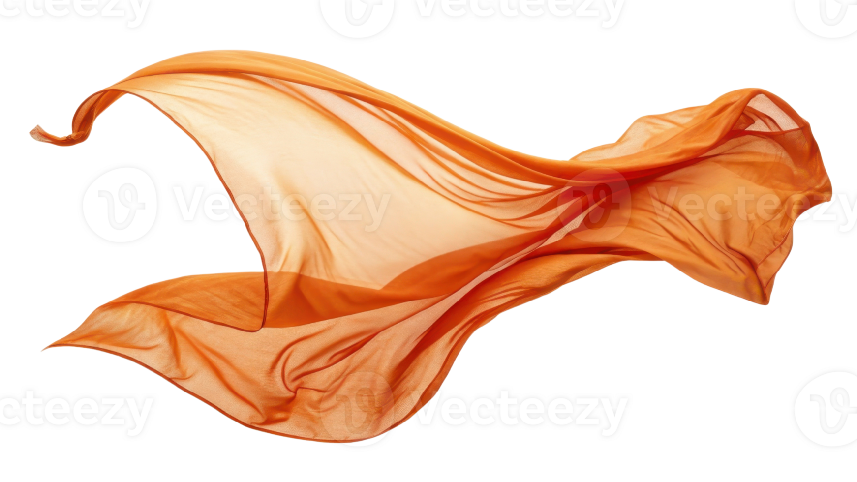 flowing orange fabric creates sense of movement and elegance, perfect for design projects png