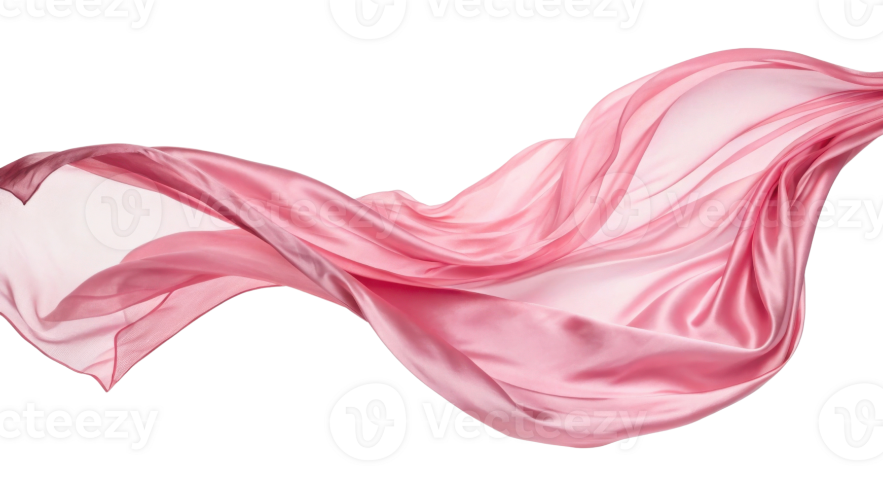 flowing pink silk fabric creates sense of elegance and softness, perfect for various design projects png