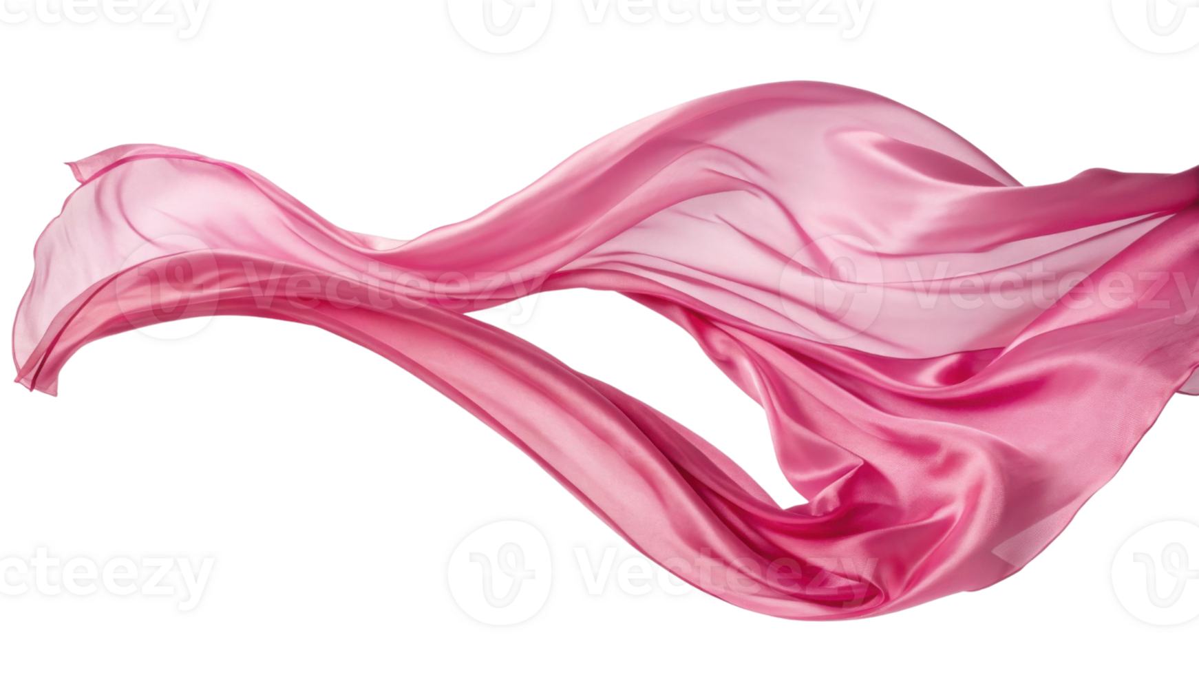Flowing pink silk fabric creating elegant and soft appearance, perfect for various design projects png
