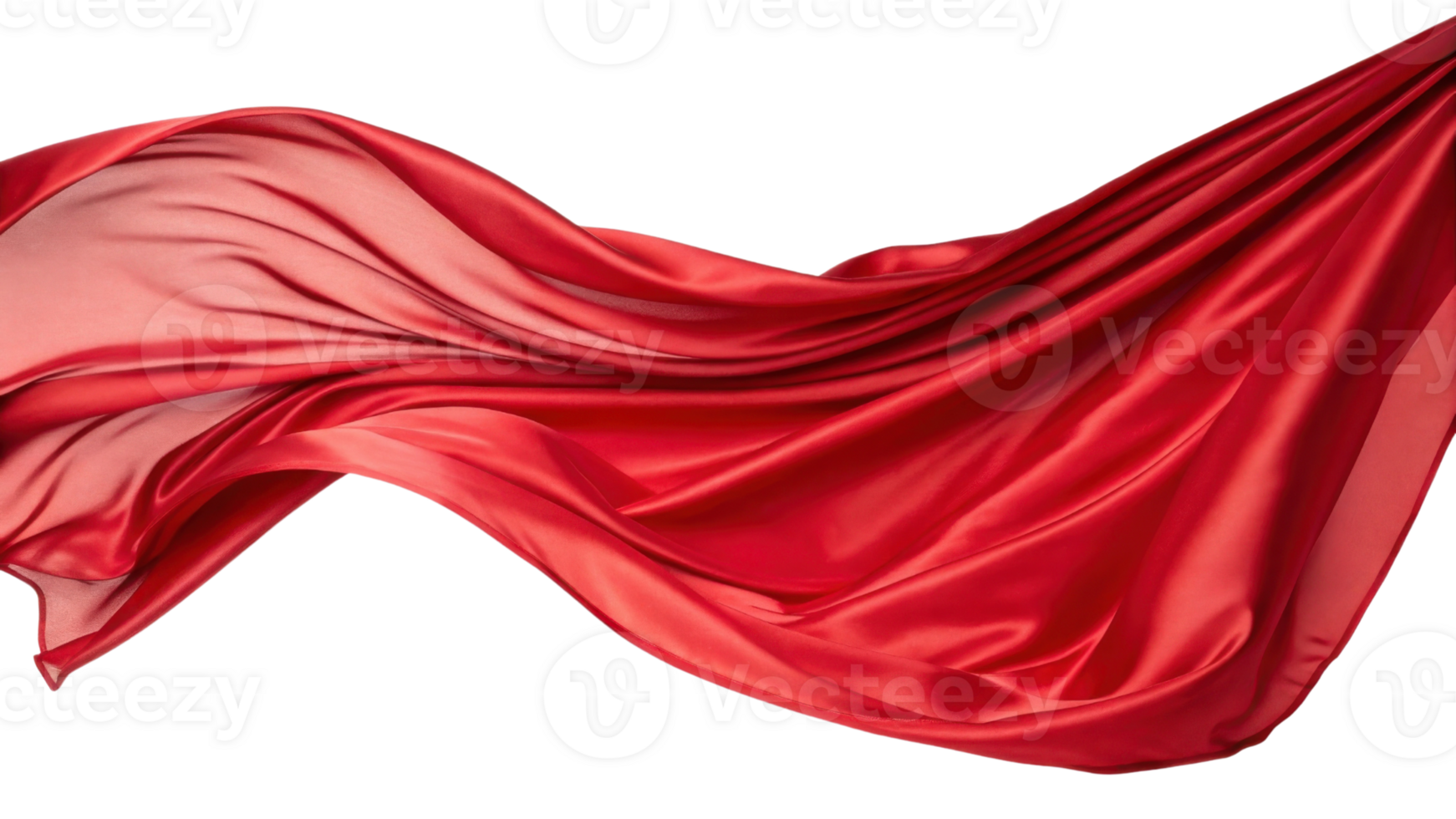 flowing red silk fabric drapes elegantly, showcasing its smooth texture and vibrant color, evoking sense of luxury and grace png