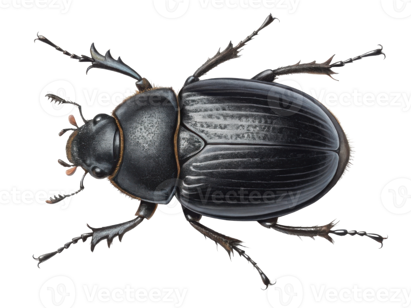 detailed illustration of black beetle showcasing its intricate features and textures, evoking sense of curiosity and admiration for nature design png