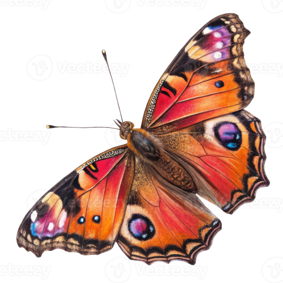 vibrant butterfly with orange and black wings, showcasing intricate patterns and colorful spots, symbolizing beauty and nature png