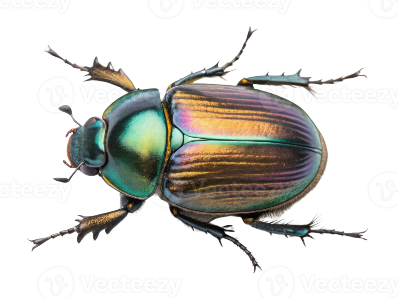 vibrant, detailed illustration of beetle showcasing iridescent colors and intricate patterns, highlighting its unique features and beauty png