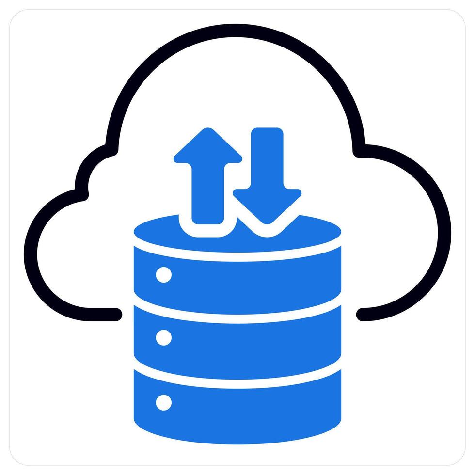cloud storage icon concept in blue color vector