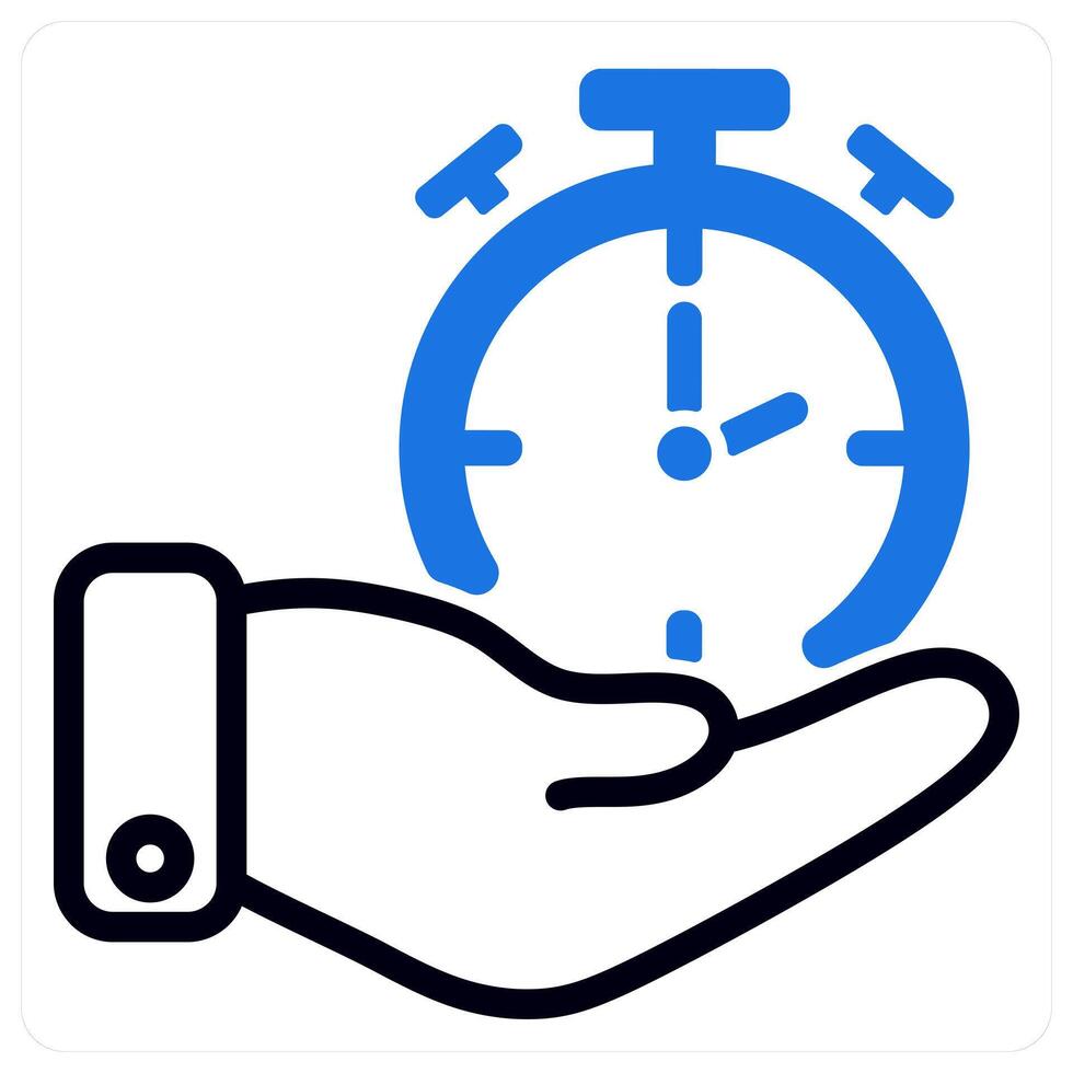 time management icon concept in blue color vector