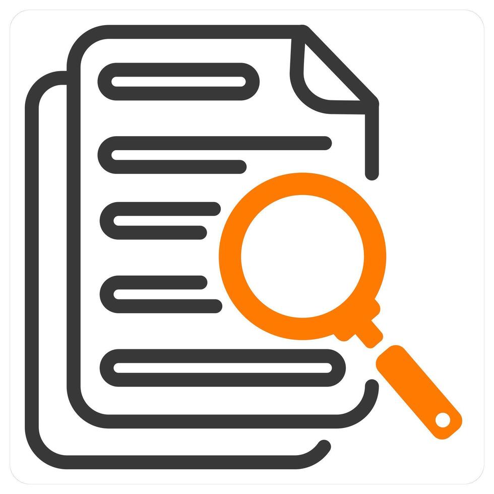 search document icon concept in orange vector