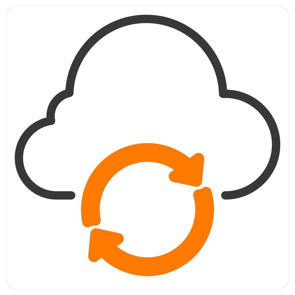 cloud update icon concept in orange vector