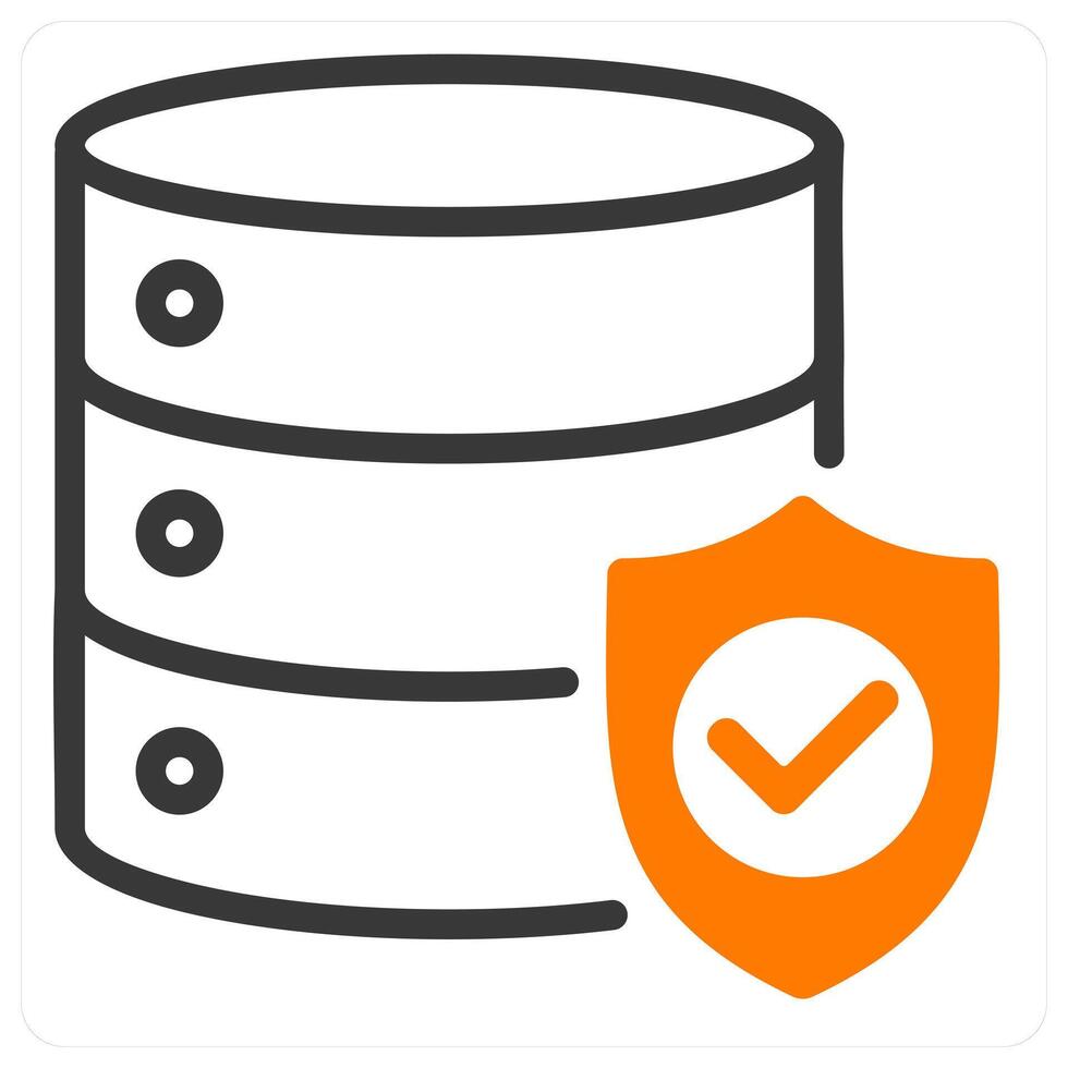 database protection icon concept in orange vector