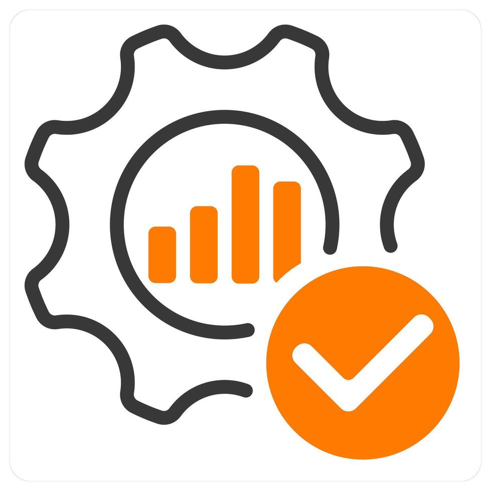 optimization icon concept in orange vector