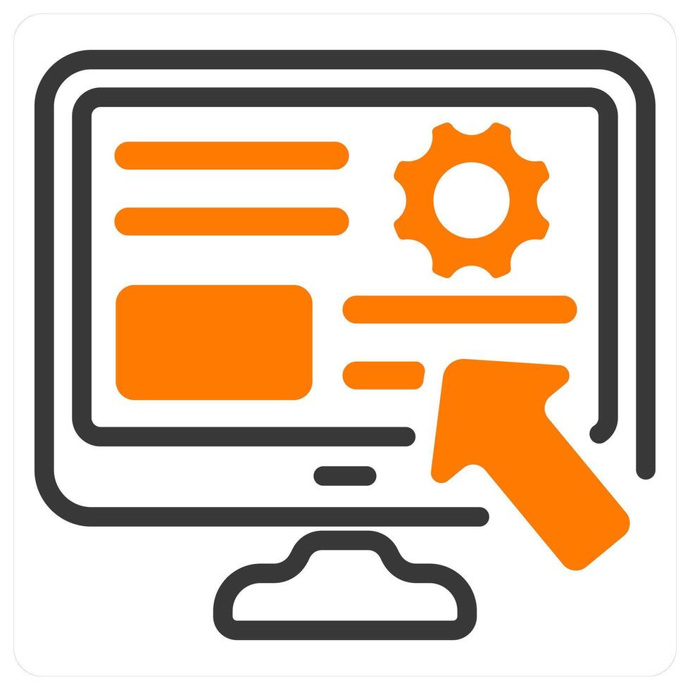 user interface icon concept in orange vector