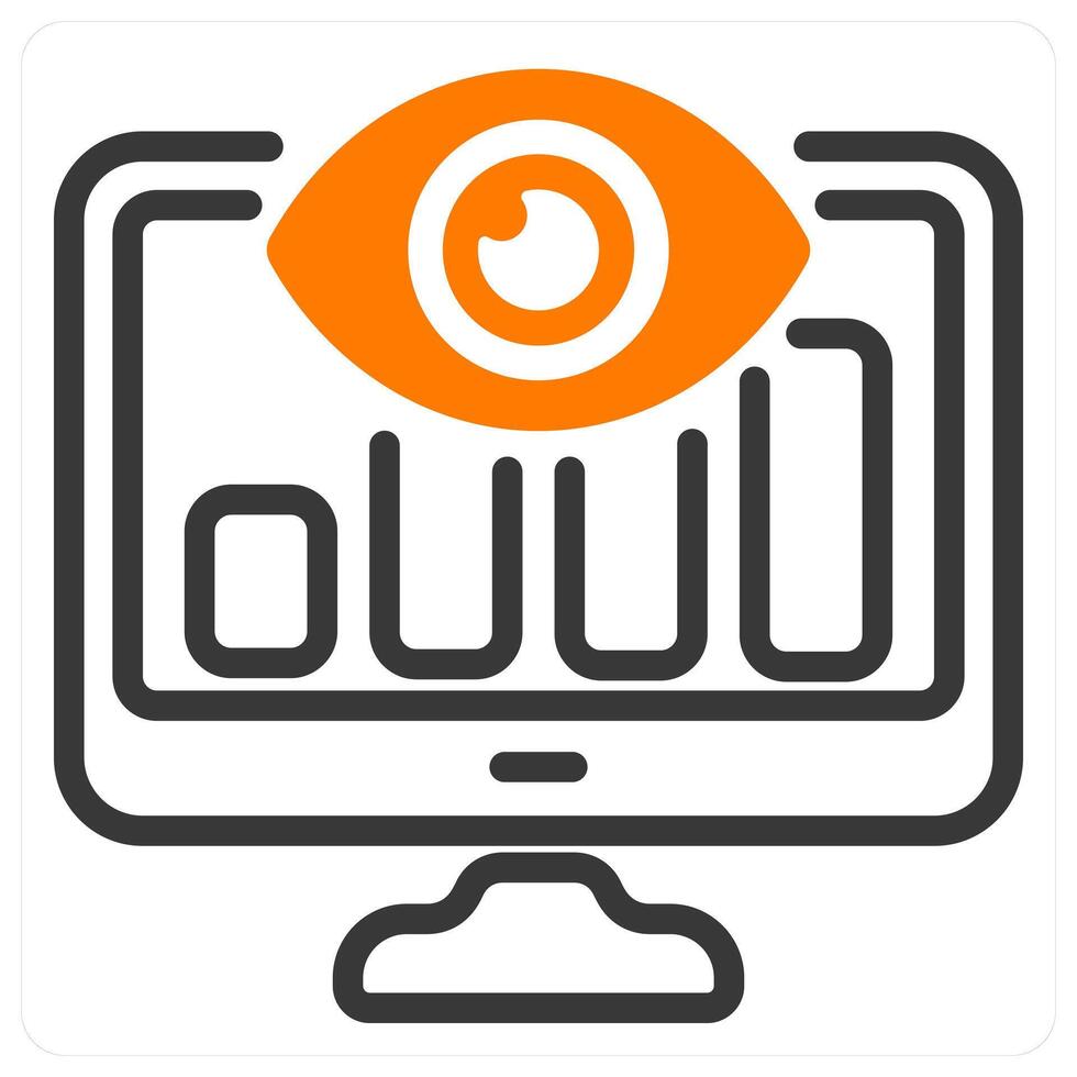 seo monitoring icon concept in orange vector