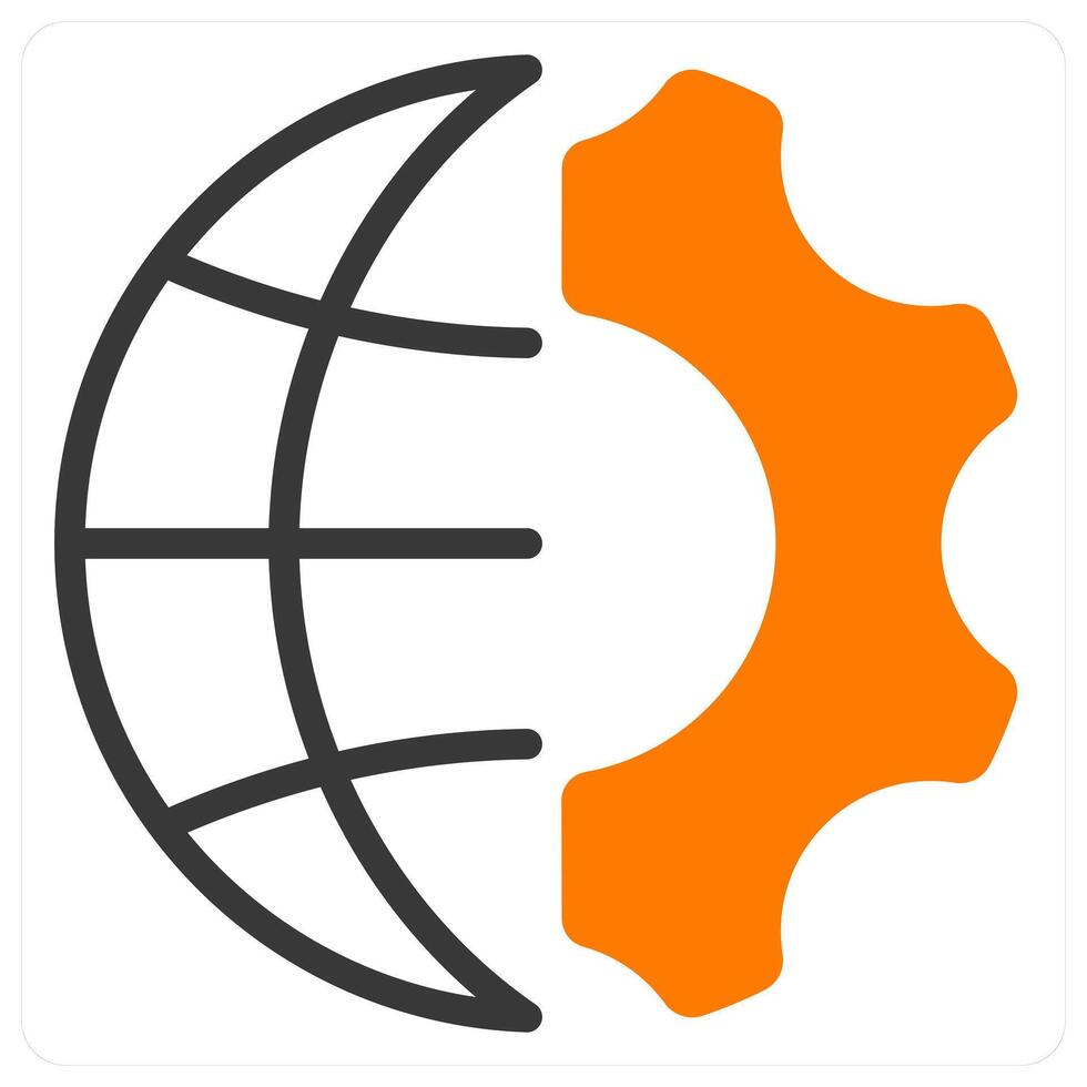 global engineering icon concept in orange vector