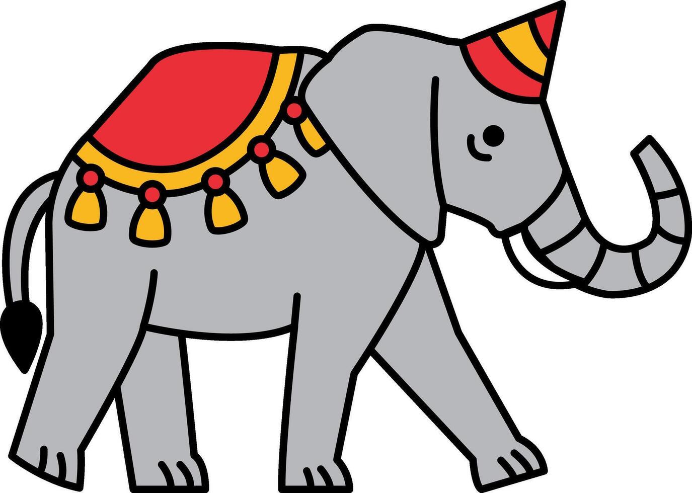 isolate illustration of Elephant in festival costumes vector