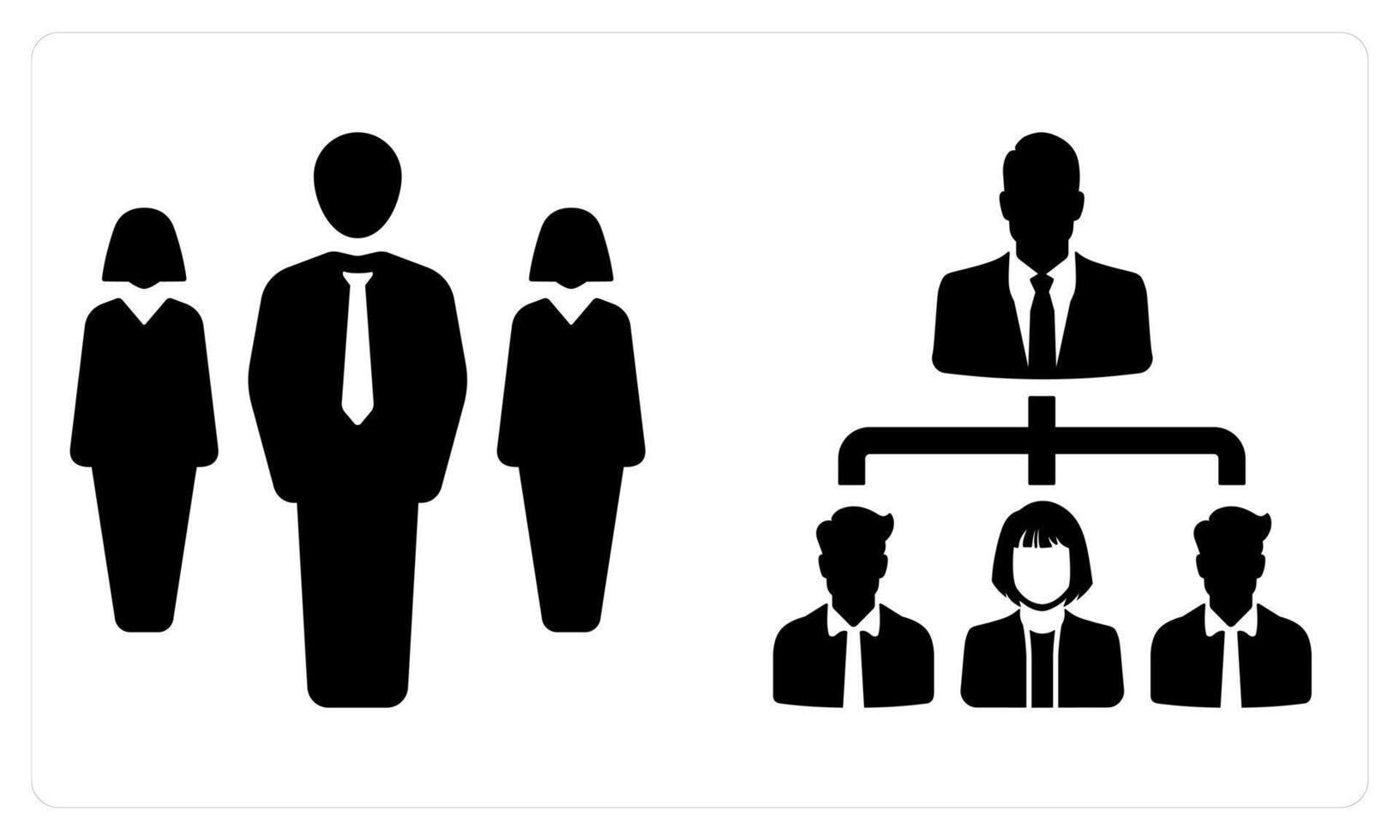 Team and Leadership in black color vector