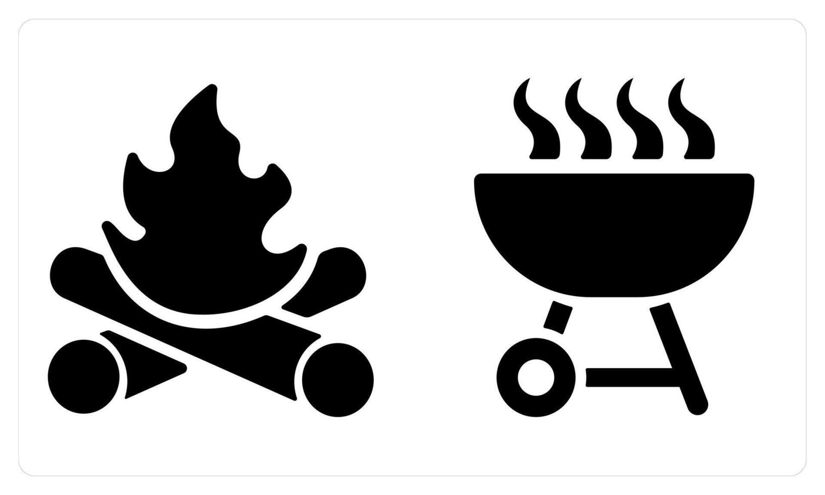 Bonfire and Barbecue in black color vector