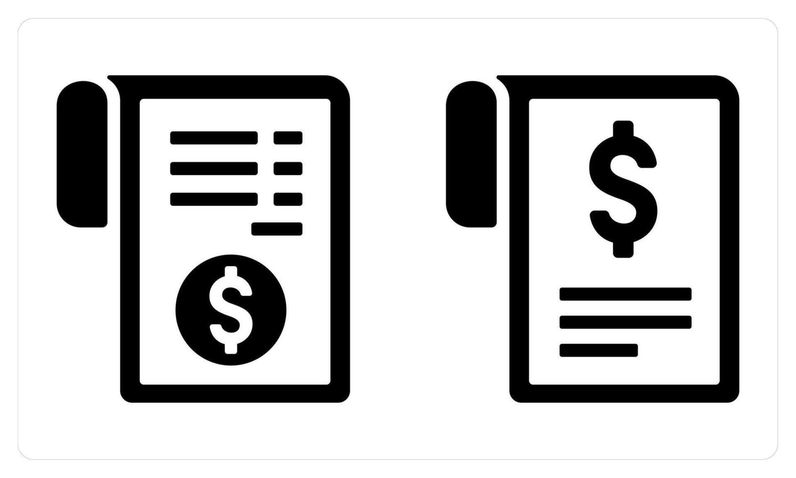 Invoice and Bill in black color vector