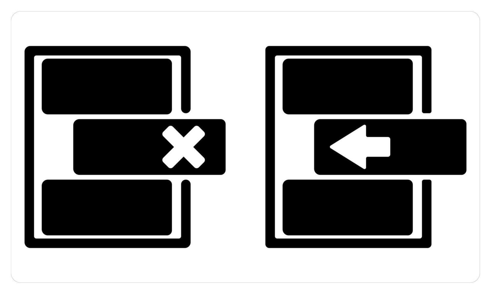 Insert Row and Delete Row in black color vector