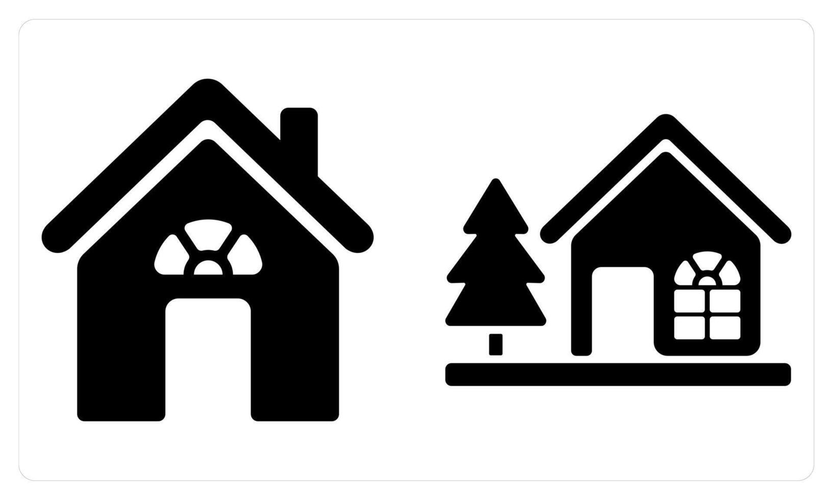Real Estate and Farm House in black color vector