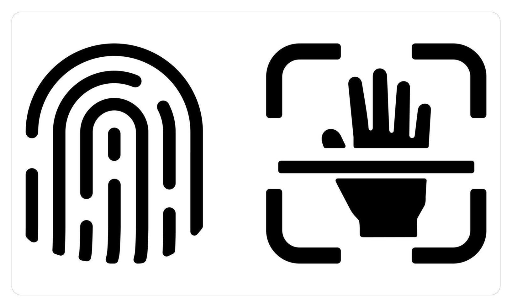 Fingerprint and Biometric Scan in black color vector