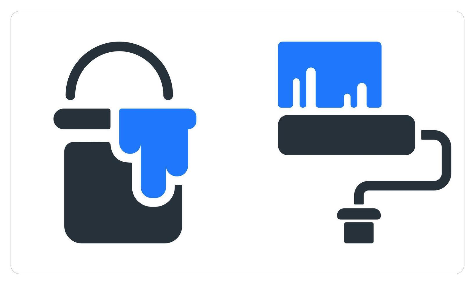 Paint Bucket and Paint Roller in blue color vector